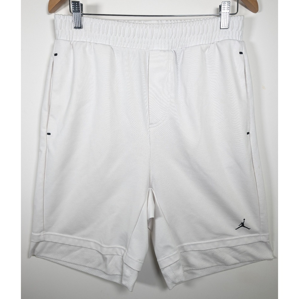 Jordan Mens Basketball Shorts Mesh Trim White M